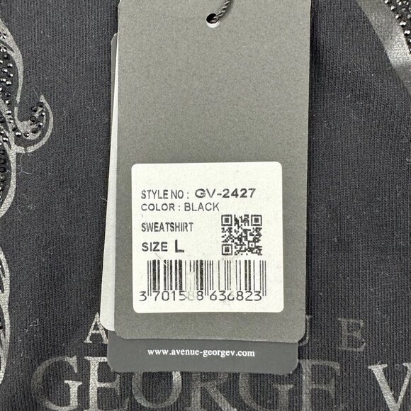 Avenue George V Paris Black Sweater Men’s Size L - Picture 13 of 15